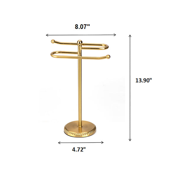 Gold Brushed Stainless Steel S-Design Fingertip Towel Holder With Heavy Base