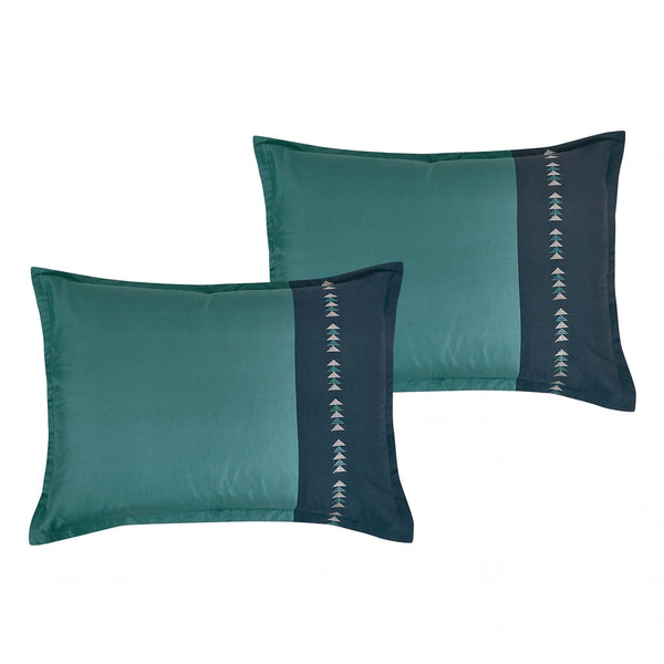 7 Piece Navy Teal Modern Striped Geometric Bedding Comforter Set