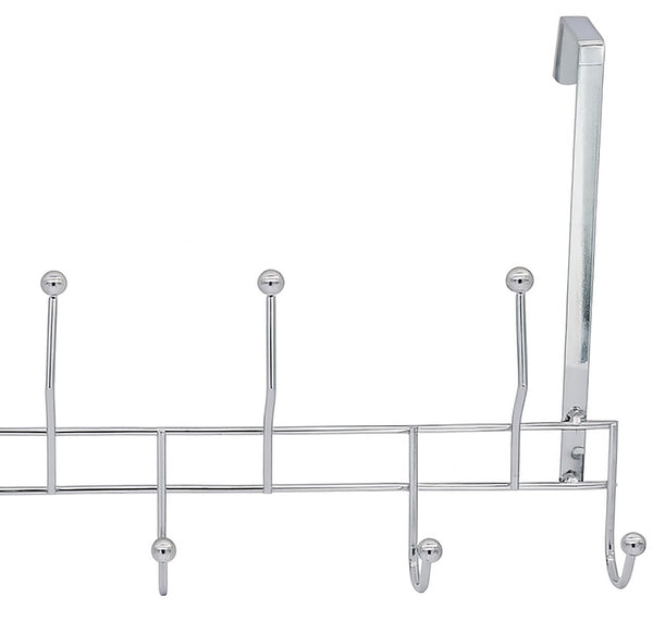 Heavy Duty Silver Over The Door Hanger Hanging Rack 9 Hooks Organizer