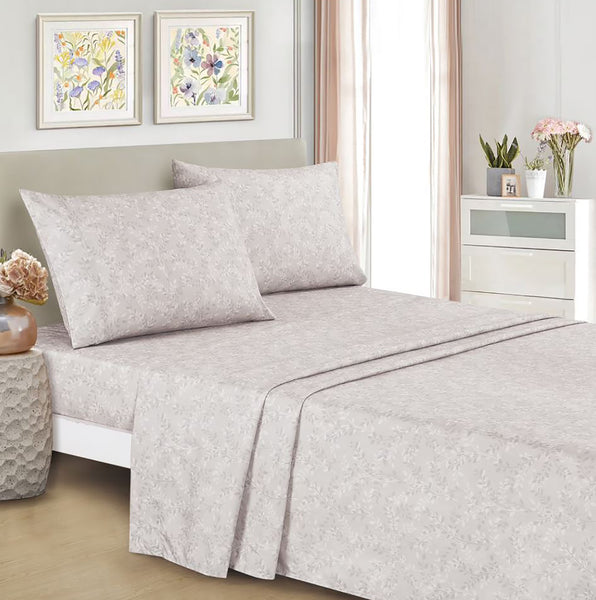 7 Piece Pink Floral Botanical Modern Comforter Set Soft Bedding