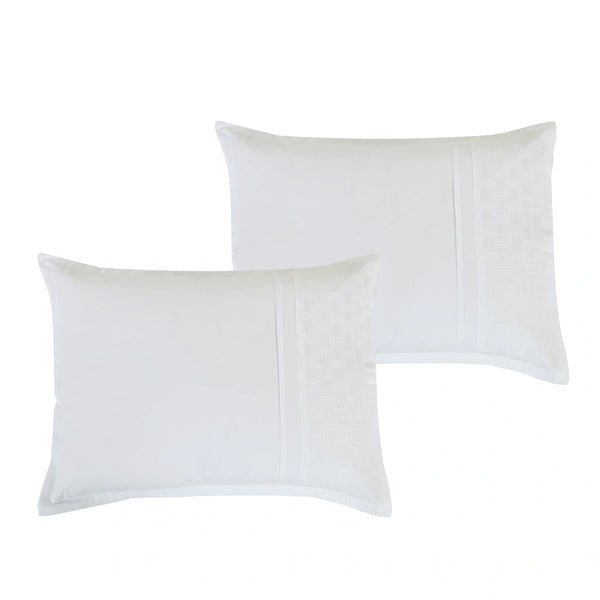 7 Piece Solid Off-White Geometric Bedding Comforter Set