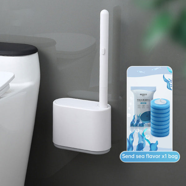 Wall Mounted Disposable Tool with No Dead Corners for Cleaning Bathroom and Toilet Brushes