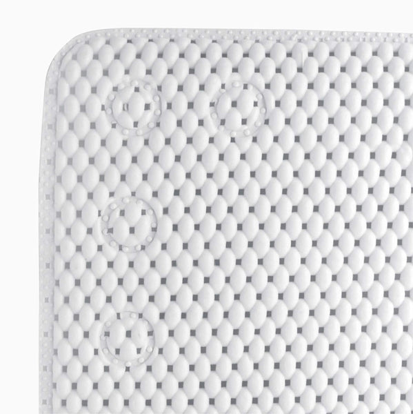 White Non-Slip Foam Bathtub Shower Mat With Suction Cups