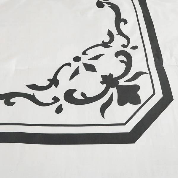 White Black Damask 10 Piece Bed-in-a-bag Comforter Set