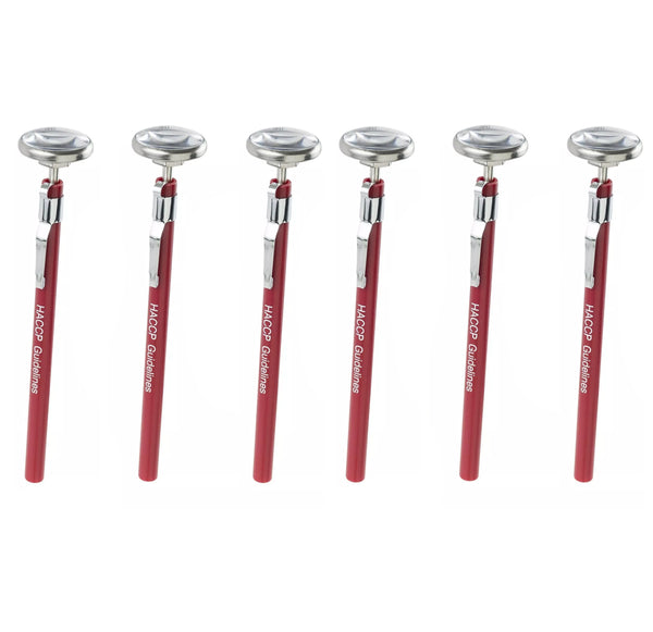 Stainless Steel Instant Read Pocket Cooking Thermometer - Pack of 6