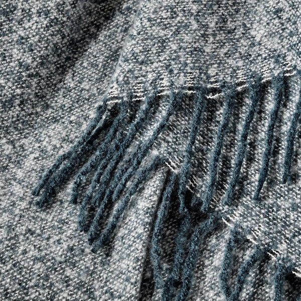 Charcoal Grey Soft Woven Knitted Cozy Lightweight Throw Blanket with Fringe Tassels - 50"x60"