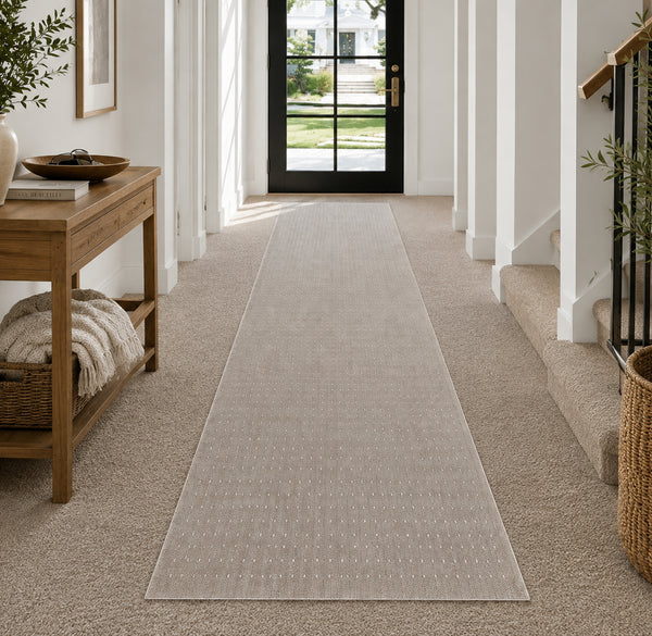 Clear Vinyl Ribbed Carpet Runner Protector with Gripper Backing for Carpeted Floors, Heavy-Duty Hallway & High-Traffic Floor Protection - 27" Wide