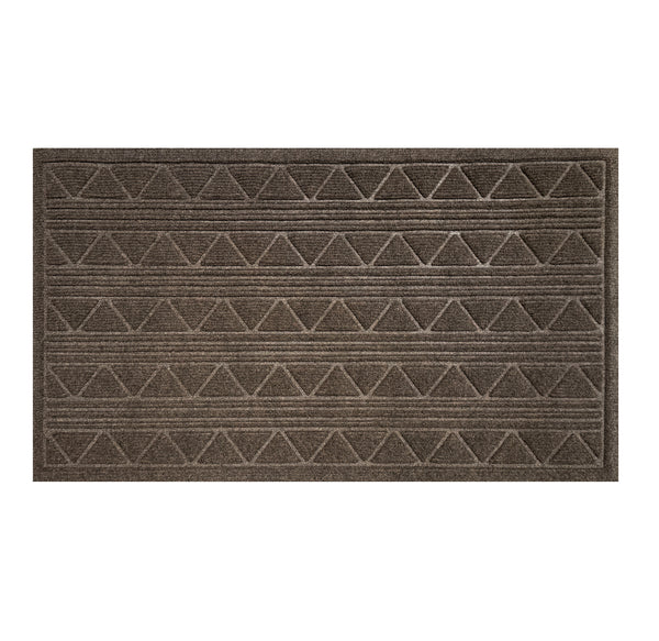 Taupe Geometric All-Season Sturdy Absorbent Non-Slip Rubber Backing Multipurpose Door Mat