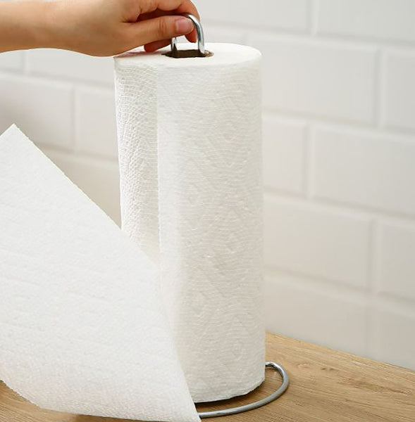 13" Tall - Silver Metal Paper Towel Holder