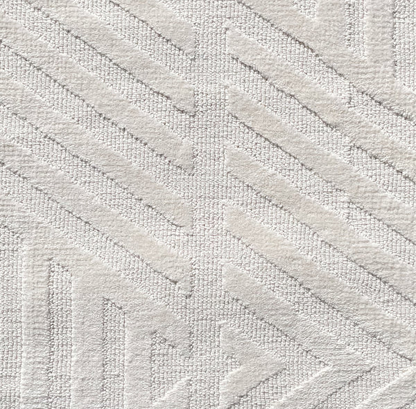 2x3 Ivory Light Cream Geometric Abstract Soft Pile Boho Minimal Door Mat Area Rug