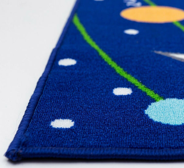 Soft Educational Solar System Planets / Numbers Reversible Fun Kids Area Rug