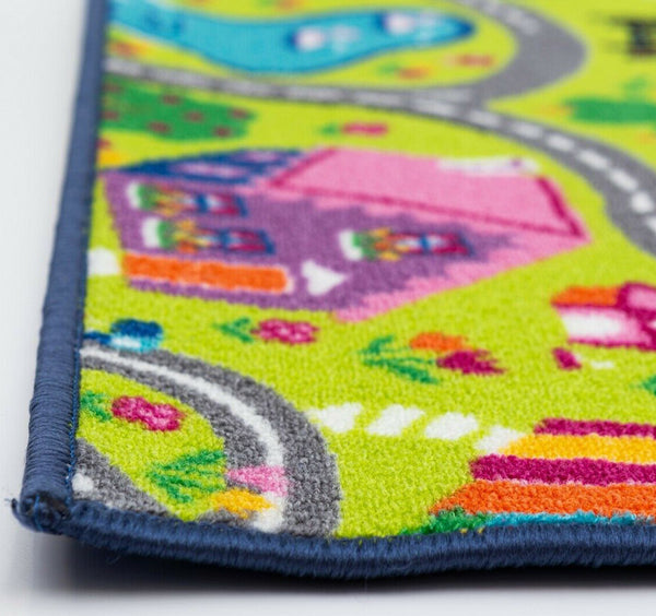 Educational Alphabet ABCs / Girl's City Roads Reversible Fun Kids Area Rug