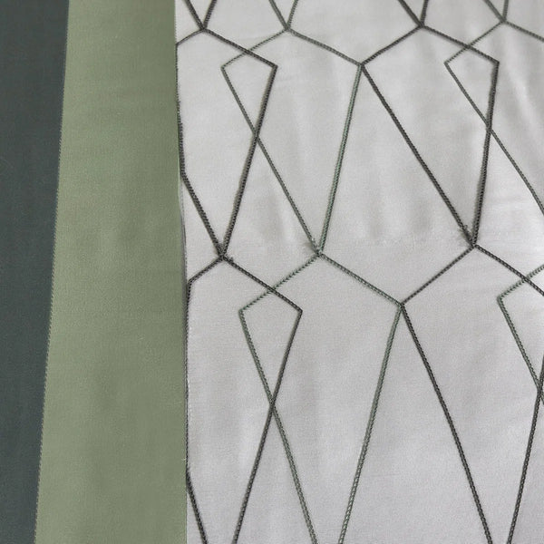 Green Grey Geometric Modern 9 Piece Bed-in-a-bag Comforter Set