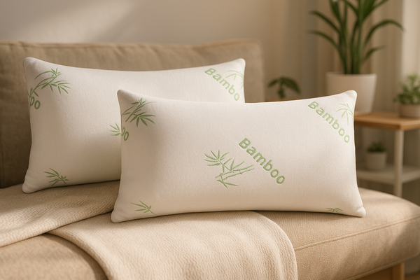King Size Soft Plush Bamboo Memory Foam Support Pillow (Set Of 2)