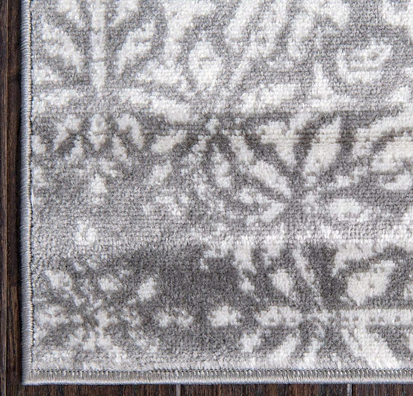 Gray/Ivory Vintage Distressed Medallion Runner Rug - 2' x 13'