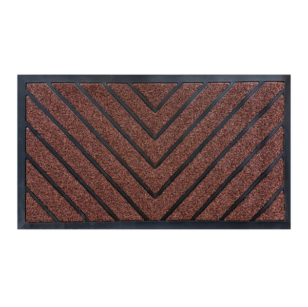 Rust Geometric All-Season Sturdy Absorbent Non-Slip Rubber Backing Multipurpose Door Mat