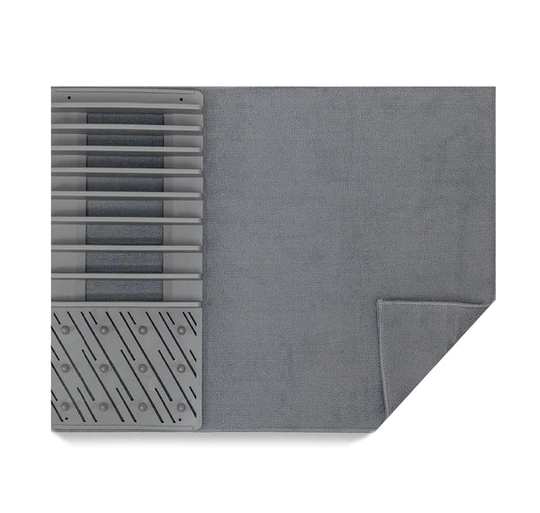 Plastic Dish Rack with Micro Fiber Drying Mat