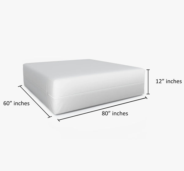 12" Deep - Queen Size Waterproof Fabric Mattress Cover Protector With Zipper