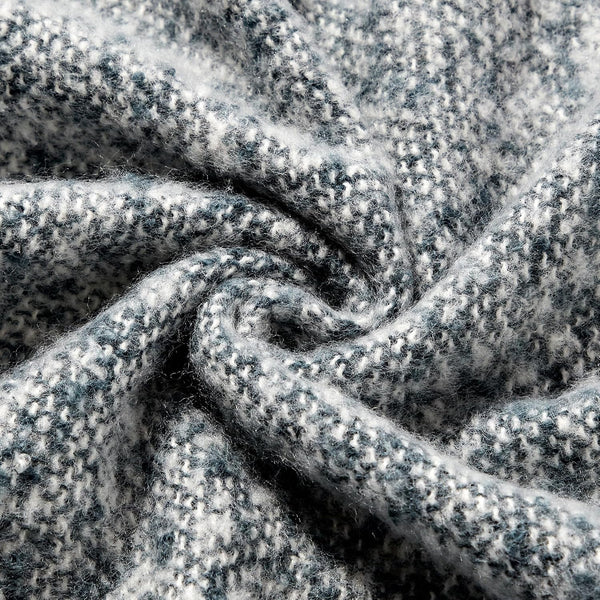 Charcoal Grey Soft Woven Knitted Cozy Lightweight Throw Blanket with Fringe Tassels - 50"x60"