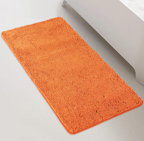 47"x27" - Orange Soft Cozy Plush Chenille Bath Mat Bathroom Rug