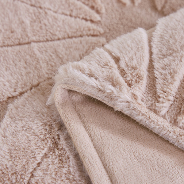 Rose Pink Soft Plush Embossed Textured Faux Fur Throw Blanket - 50" x 70"