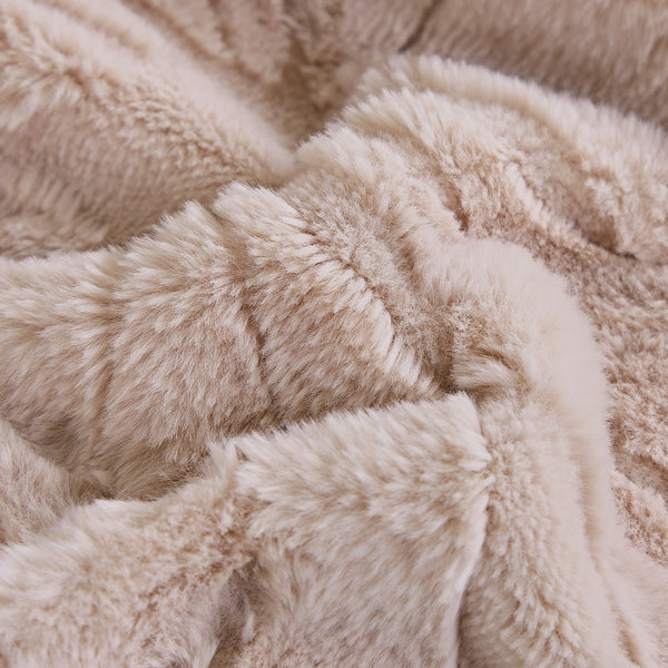 Rose Pink Soft Plush Embossed Textured Faux Fur Throw Blanket - 50" x 70"