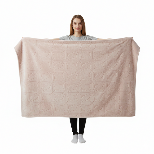 Rose Pink Soft Plush Embossed Textured Faux Fur Throw Blanket - 50" x 70"
