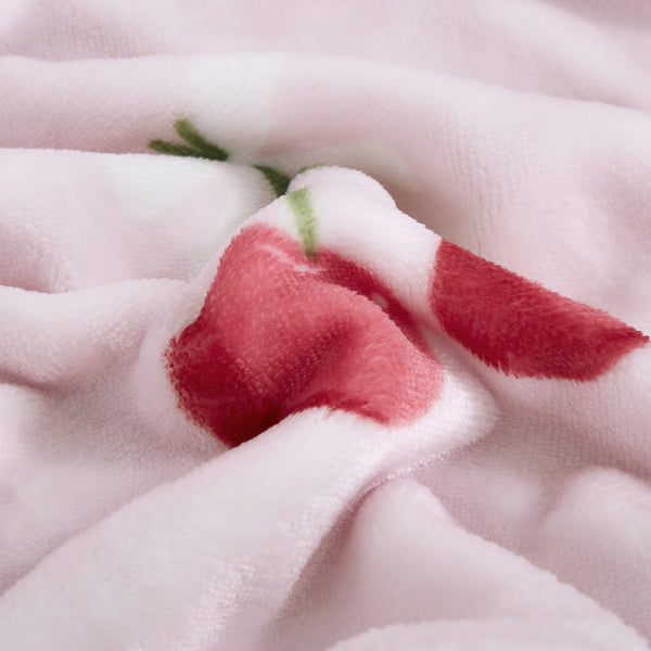 Pink Cherry Soft Plush Fleece Cozy Throw Blanket - 50" x 70"