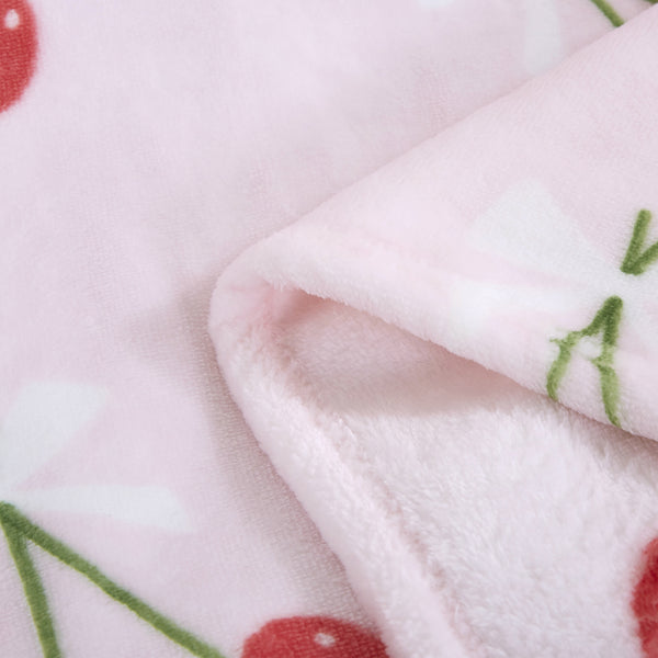 Pink Cherry Soft Plush Fleece Cozy Throw Blanket - 50" x 70"
