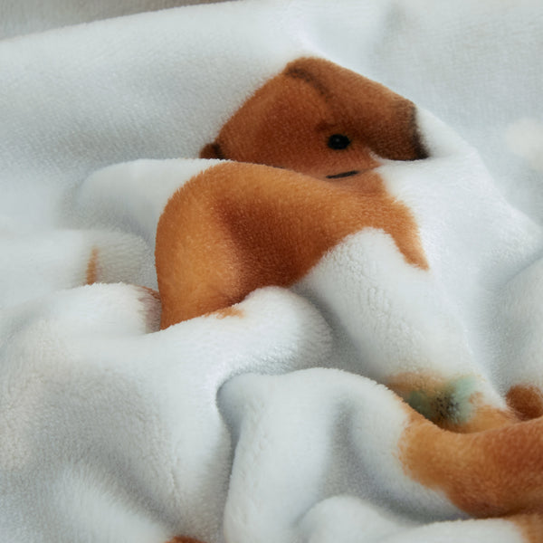 Dog Puppies Blue Soft Plush Fleece Cozy Throw Blanket - 50" x 70"