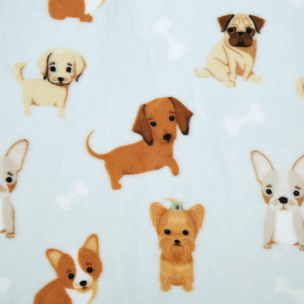 Dog Puppies Blue Soft Plush Fleece Cozy Throw Blanket - 50" x 70"