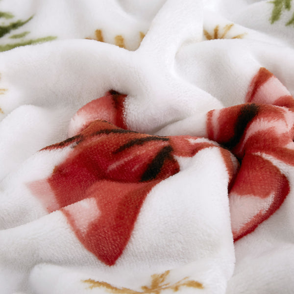 White Christmas Holiday Soft Plush Fleece Cozy Throw Blanket - 50" x 70"