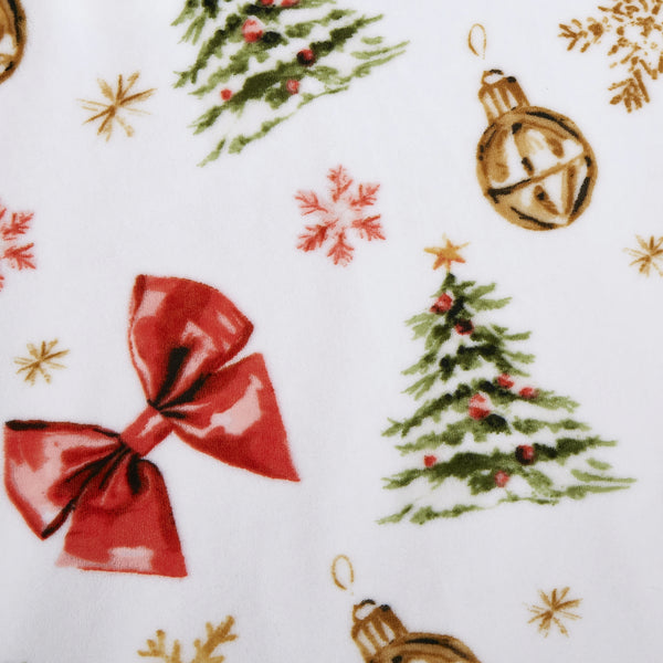 White Christmas Holiday Soft Plush Fleece Cozy Throw Blanket - 50" x 70"