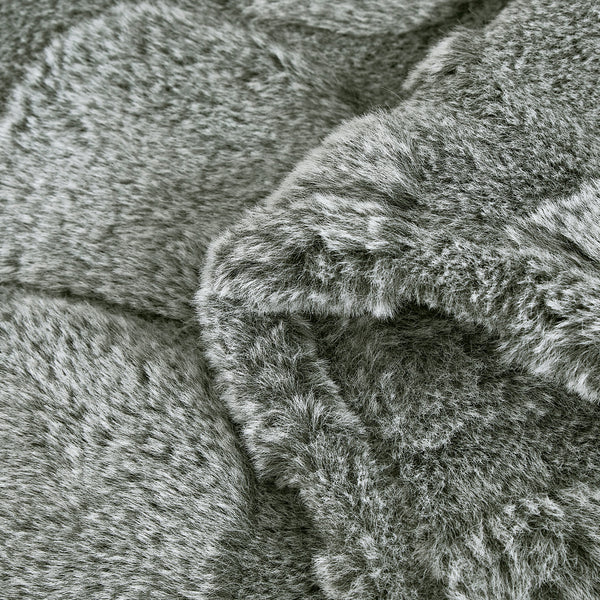 Dark Grey Embossed Soft Plush Faux Fur Throw Blanket - 50" x 70"