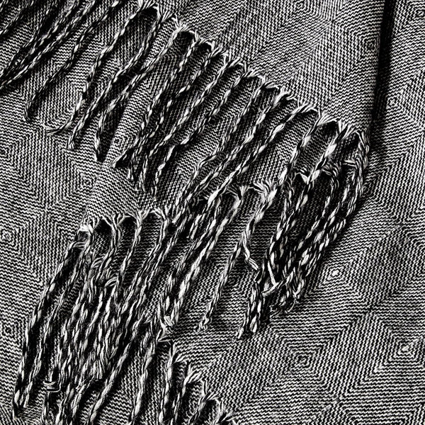 Charcoal Grey Textured Woven Soft Cozy Throw Blanket with Fringe Tassels – 50"x60"