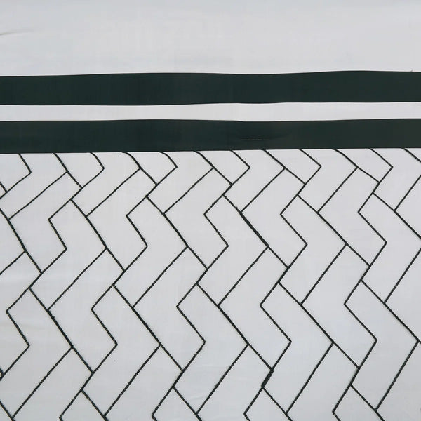 White Black Stripe Geometric Modern 9 Piece Bed-in-a-bag Comforter Set