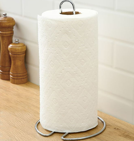 13" Tall - Silver Metal Paper Towel Holder