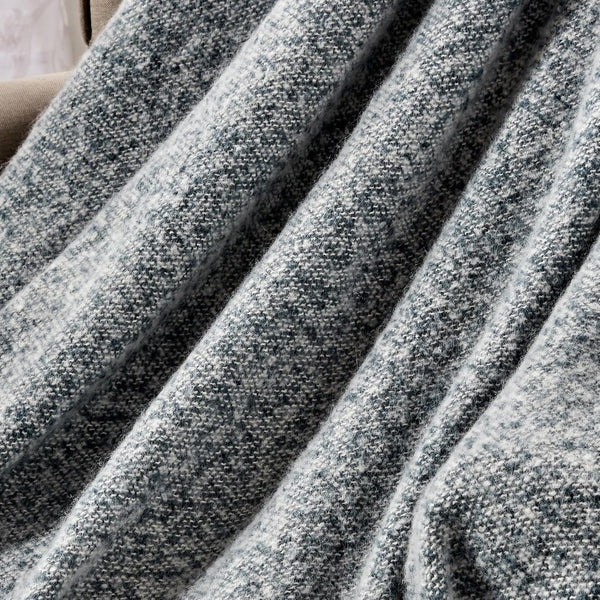 Charcoal Grey Soft Woven Knitted Cozy Lightweight Throw Blanket with Fringe Tassels - 50"x60"
