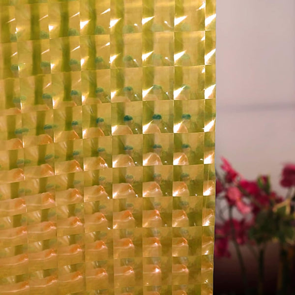 Gold 3D Geometric Vinyl Shower Curtain Liner Waterproof