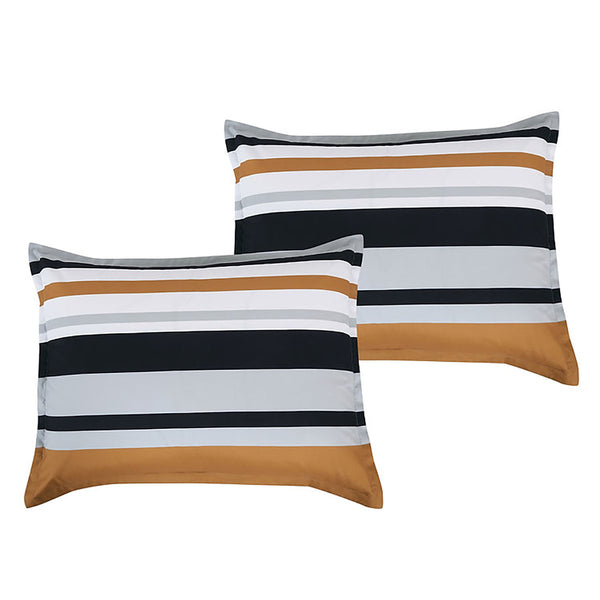 6 Piece White Black & Gold Comforter Set Embroidery Soft Bedding
