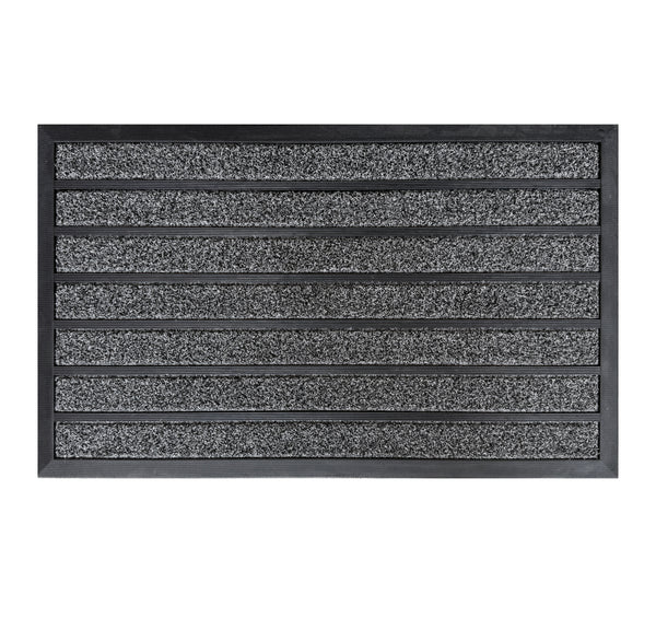 Grey Stripes Geometric All-Season Sturdy Absorbent Non-Slip Rubber Backing Multipurpose Door Mat