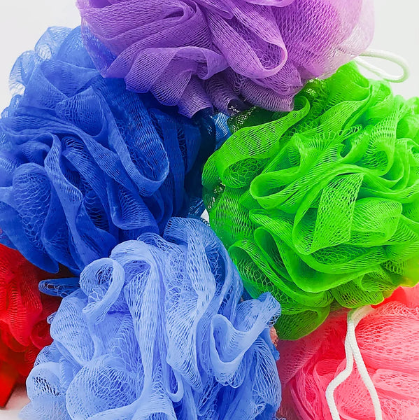 4 Pack Multicolor Mesh Exfoliating Bath Loofah Shower Sponge Body Scrubber