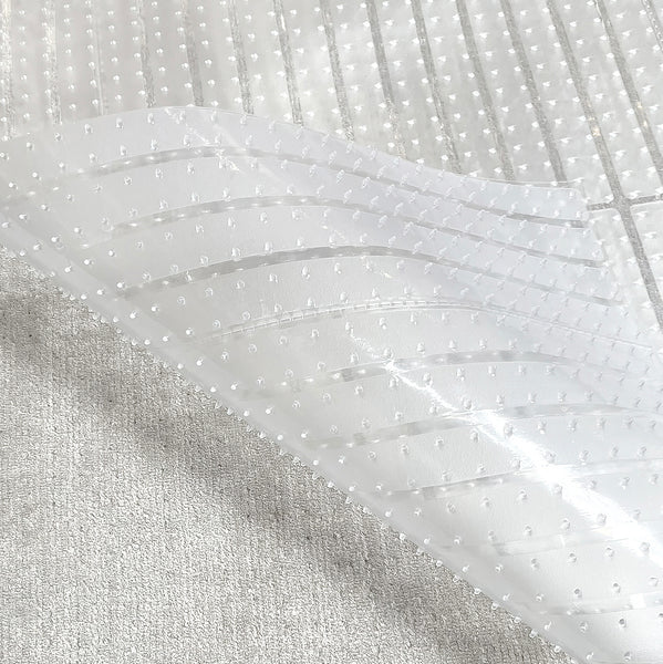 Clear Vinyl Ribbed Carpet Runner Protector with Gripper Backing for Carpeted Floors, Heavy-Duty Hallway & High-Traffic Floor Protection - 27" Wide