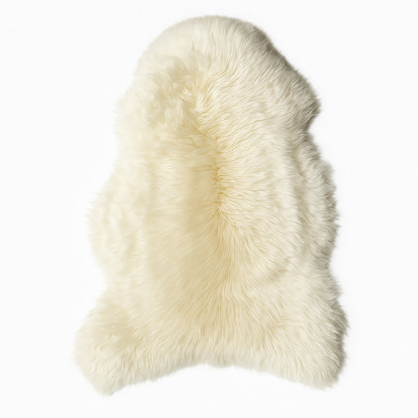 Ivory White New Zealand Super Thick Plush Natural Sheepskin Shag Rug - 28"x40"
