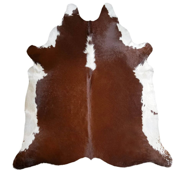6' x 7' Feet Brown White Cowhide Handmade Soft Large Cow Hide Cow Skin Leather Animal Area Rug