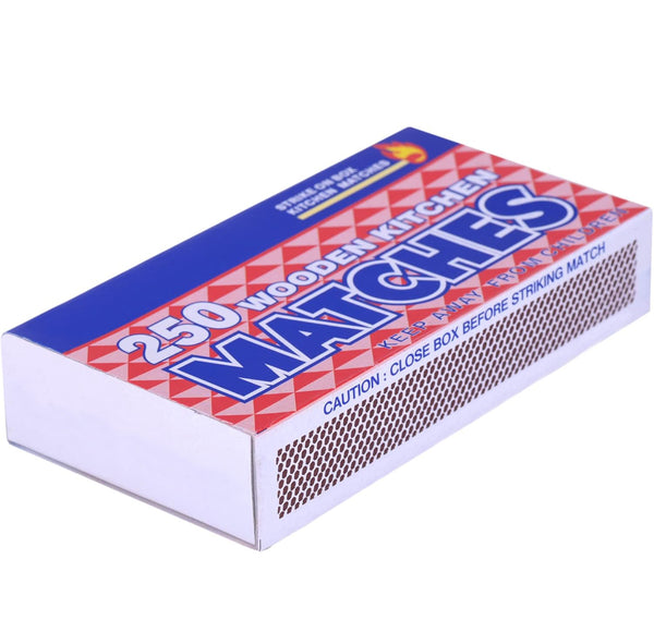 1 Box of 250 count Wooden Kitchen Matches Strike on Box Camping Fire Starters