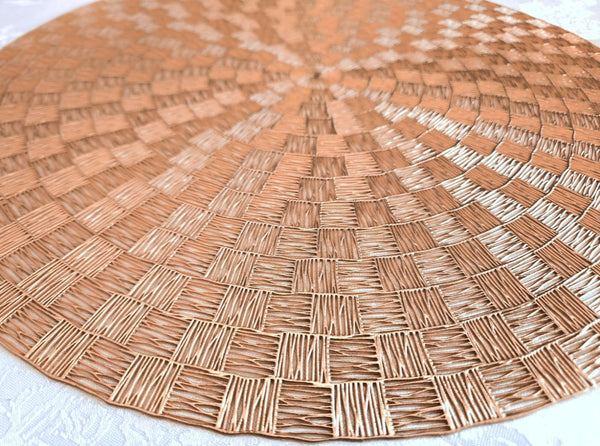 4 Pack Rose Round Circle PVC Placemat