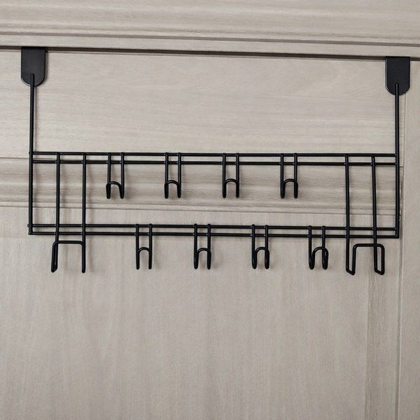 Black Over The Door Hanger Hanging Rack 10 Hooks Organizer