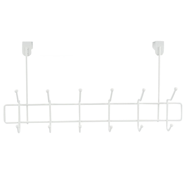 White Over The Door Hanger Hanging Rack 12 Hooks Organizer