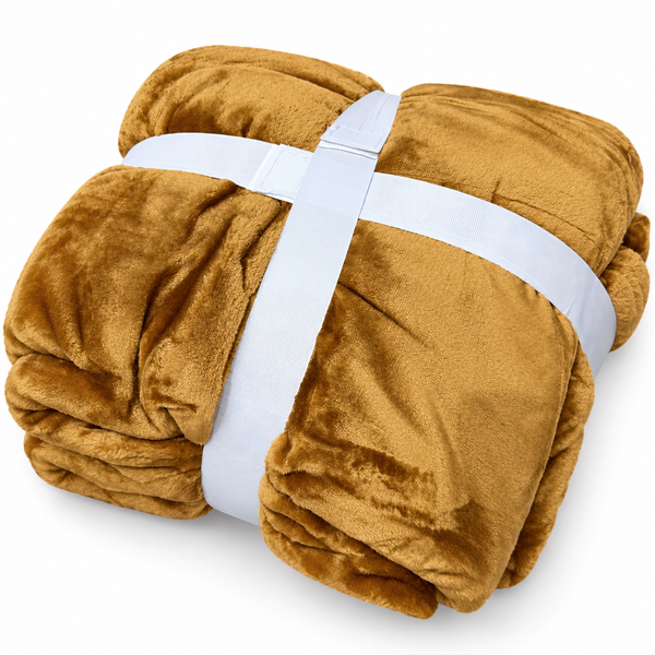 Solid Gold Ultra Plush Fleece Ultra Soft Warm Cozy Bed Blanket